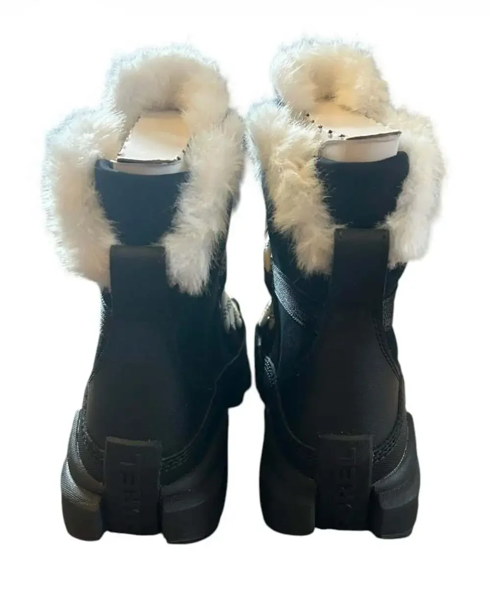 Sorel Women's ONA RMX Glacy Waterproof Faux Fur Boots, Black/Sea Salt